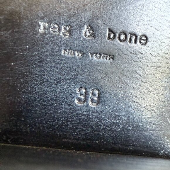 Rag & Bone Black Leather Western Booties Size 38 Classic Modern Urbancowgirl - Picture 8 of 11